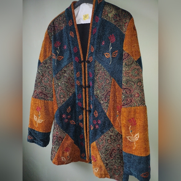 Beautiful Easy Chic Fall Pattern Patchwork Coat - Picture 3 of 8